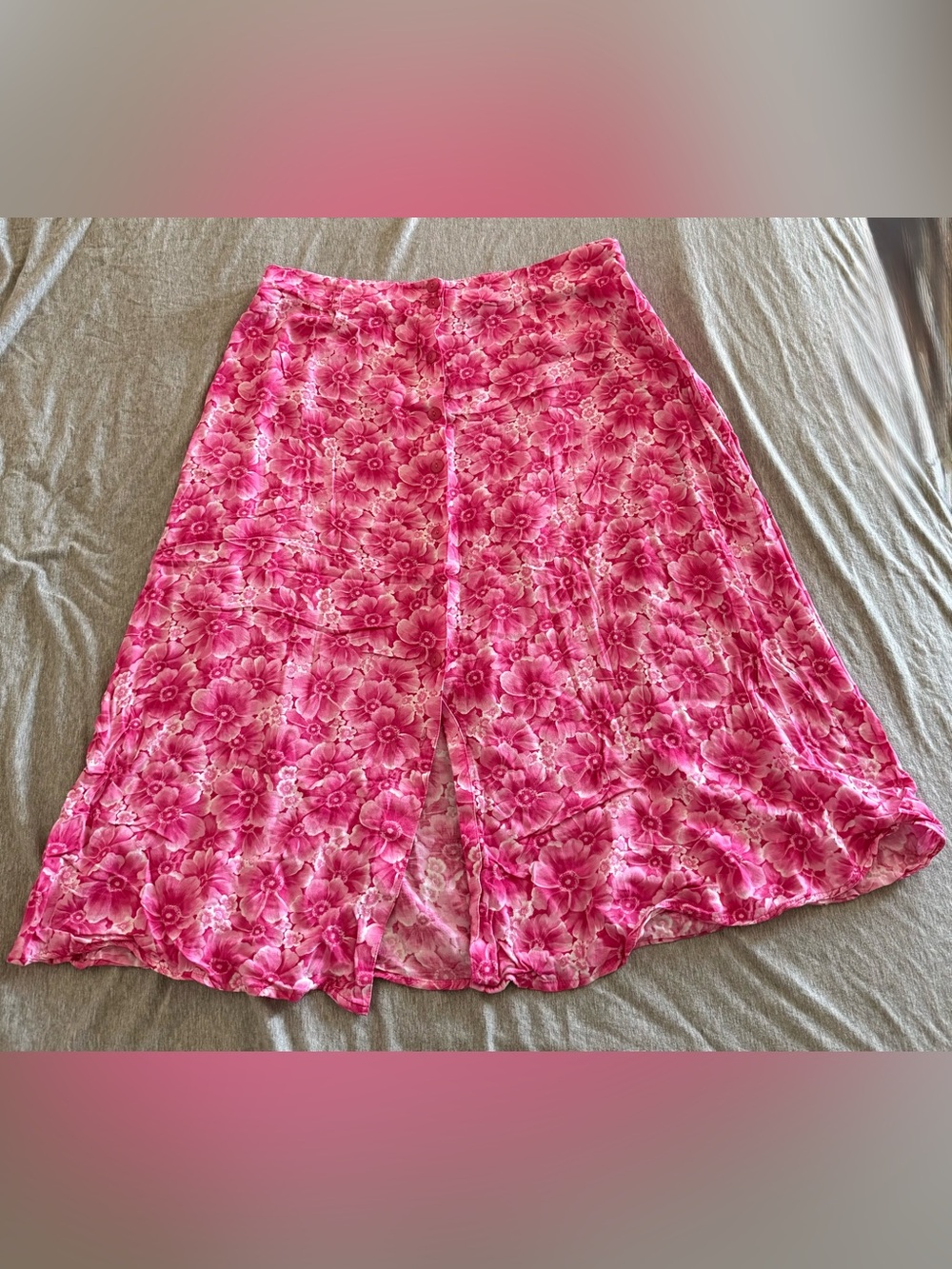 Sag Harbor Pink Floral A-Line Skirt